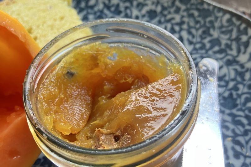 Orangen-patè - frischer Orangensaft Sternanis Rosen Kardamom Koriander-